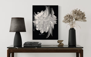 Canvas Wall Art Black Silver
