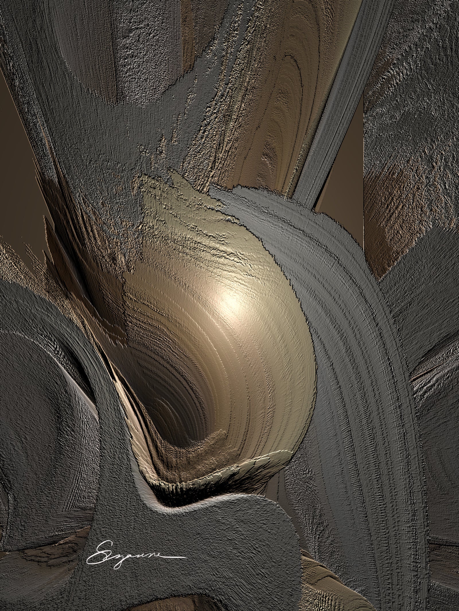 an abstract photo of a large gold object