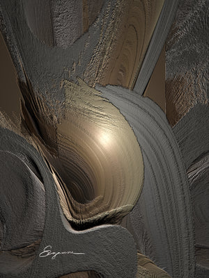 an abstract photo of a large gold object
