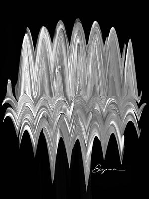 a black and white photo of a wavy pattern