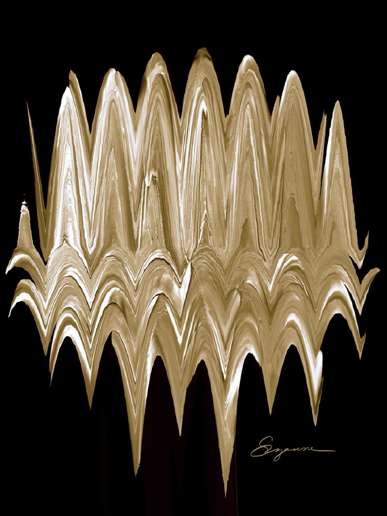 a black and white photo of a wavy pattern