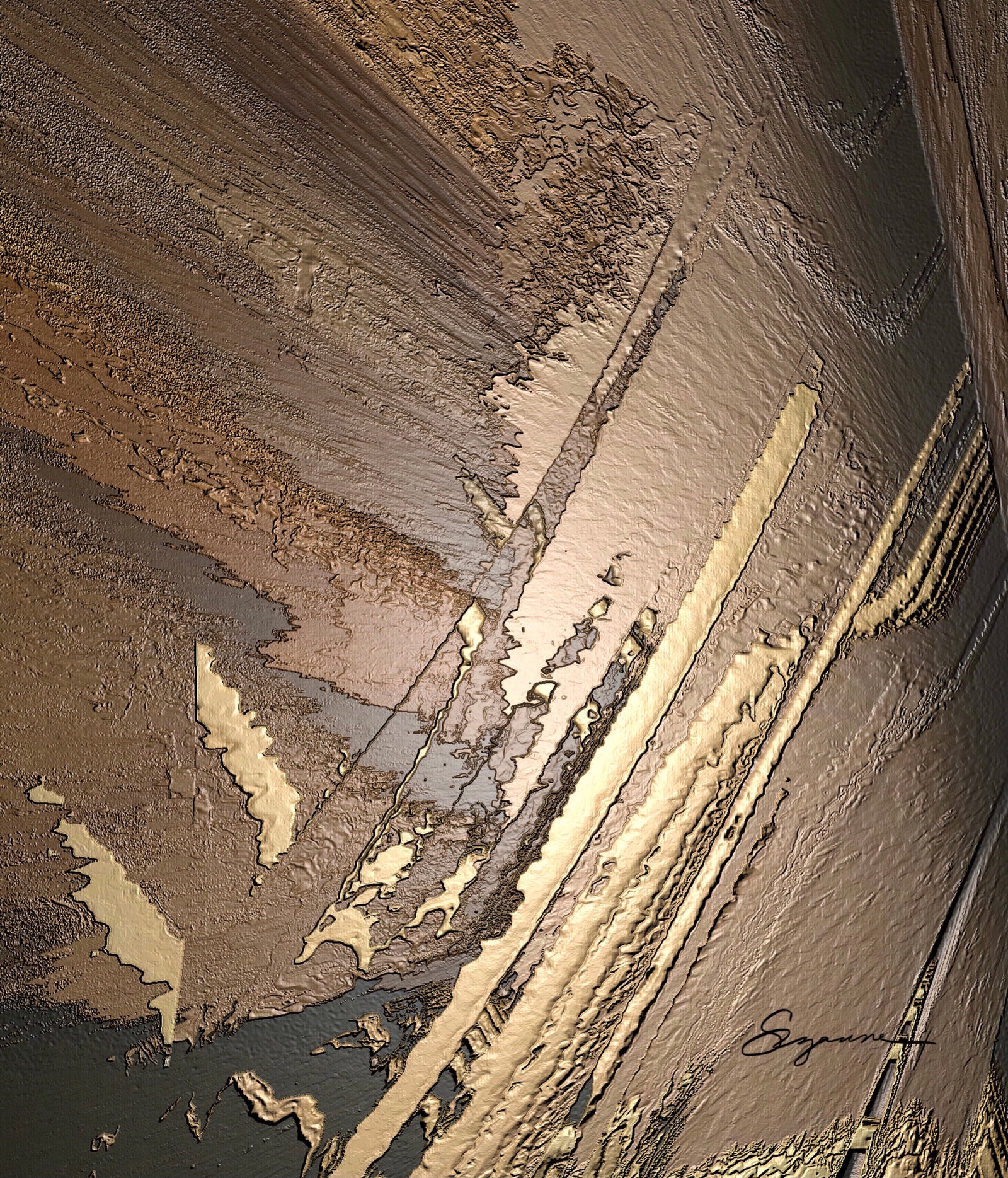 a reflection of a building in a puddle of water